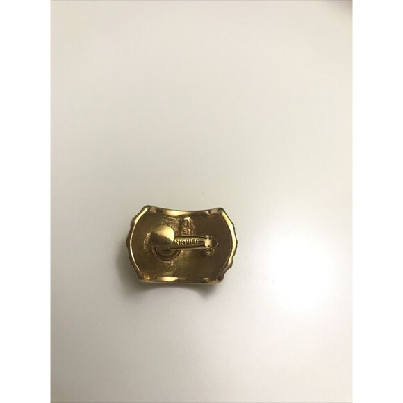 Vintage Clip On Earrings Napier Goldtone Screwbacks 1980s Flawed- Heavy tarnish - Picture 10 of 11